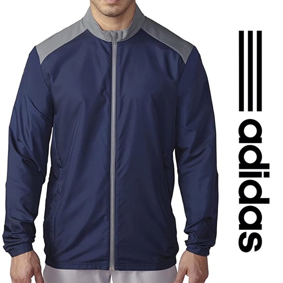 Men's Adidas Navy Golf Club Windbreaker Jacket NWT - Picture 2 of 13